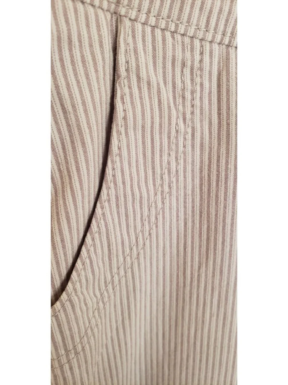 LEE ONE TRUE FIT BEIGE STRIPED BELOW WAIST PANTS JEANS SZ 14 MEDIUM - Picture 4 of 8